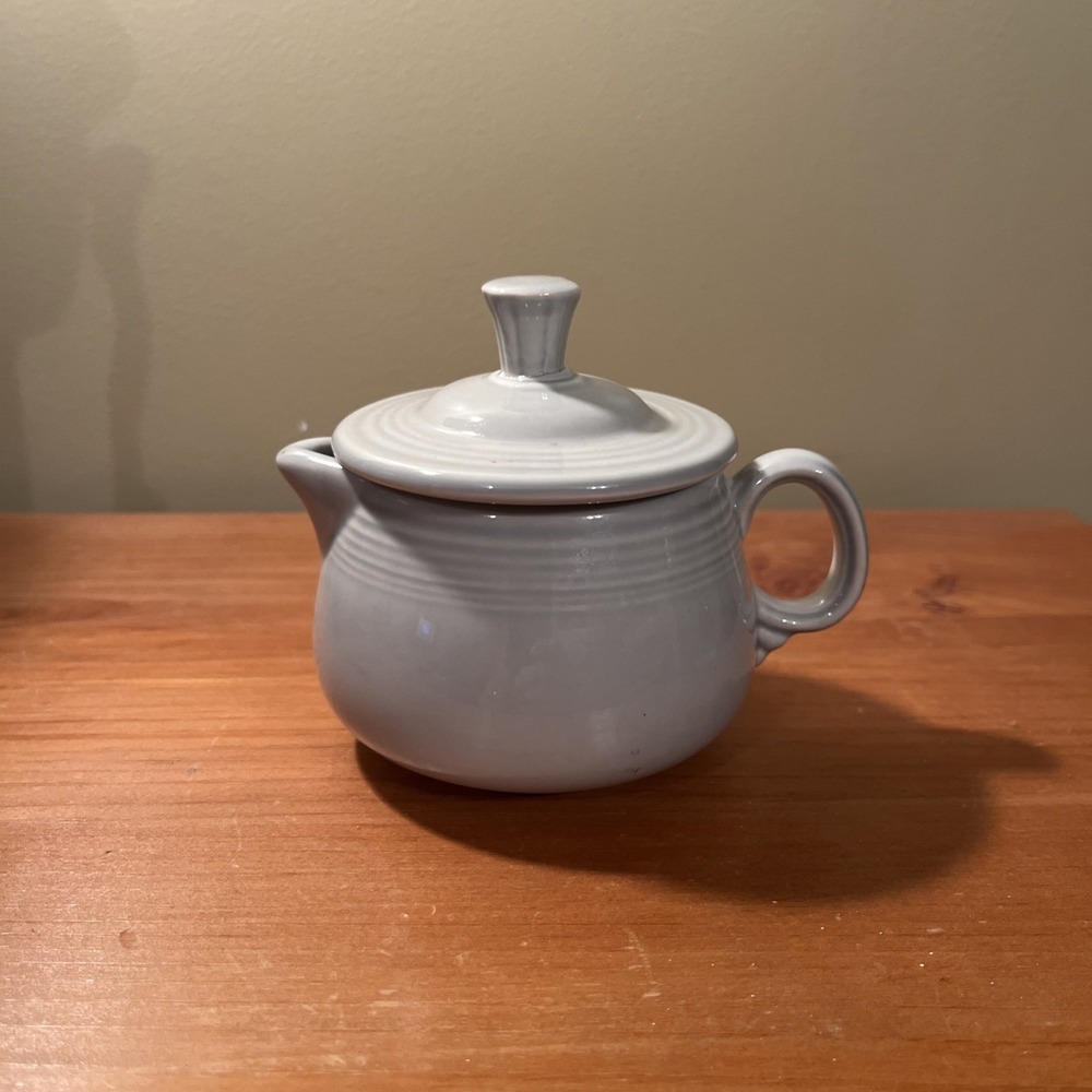 Vintage Original Fiesta Homer Laughlin Pearl Gray Lidded Creamer 1950s
